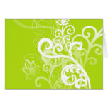 Green Swirls and Flowers Greeting Card