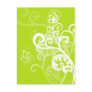 Green Swirls and Flowers Post Cards