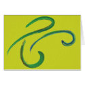 Green Swirls Watercolor Abstract cards