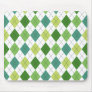 Green, Teal, and Lime Argyle Preppy Mousepad