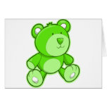 Green Teddy Bear Cards