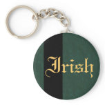Green Textured Gold Irish Keychain