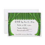 Green Theatre Curtains RSVP Card Custom Invite