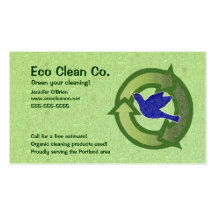 Green Themed Bird Recycle Business Card