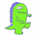 green three eyed dino monster photo cutouts