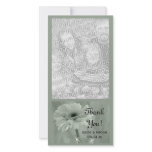 Green Tinted Daisy Wedding Thank You photo cards