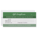 Green Tones Gift Certificate rack cards