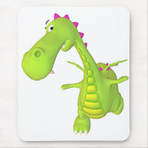 green toon dragon mouse pads