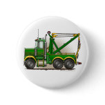 Green Tow Truck Wrecker Pins buttons