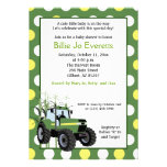Green Tractor Baby Shower 5x7 Invitation