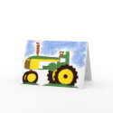 Green Tractor Greeting card