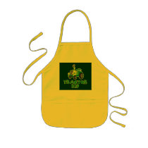 Green Tractor Kid Aprons