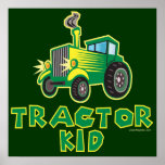 Green Tractor Kid Print