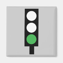 Green traffic light magnet