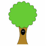 Green tree cartoon with creature. Custom photo sculptures