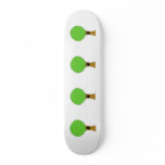 Green tree cartoon with creature. Custom skateboards