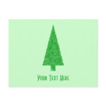 Green Tree. Christmas, Fir, Evergreen Tree. Custom postcards