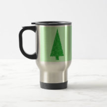 Green Tree. Christmas, Fir, Evergreen Tree. Coffee Mugs