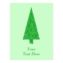 Green Tree. Christmas, Fir, Evergreen Tree. Postcard