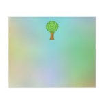 Green Tree. On multicolored background. Custom flyers