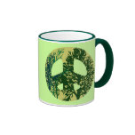 Green Trees Peace Sign Coffee Mug