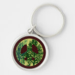 Green Trees Peace Sign Keychain