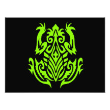 Green Tribal Frog Silhouette Photo Print