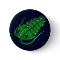 Green Trilobite Pinback Button