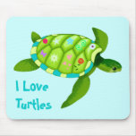 Green Turtle Mouse Pad mousepads