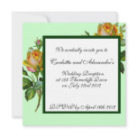Green Vintage Flower Wedding Invitation