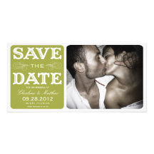 GREEN VINTAGE  | SAVE THE DATE ANNOUNCEMENT PHOTO CARD