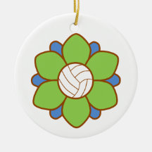 Green Volleyball Girl Christmas Tree Ornaments