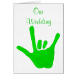 Green Wedding Invitations, Love in Sign Language Greeting Cards
