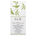 green Wedding program rack cards