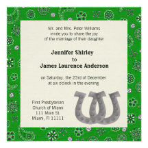 Green Western Wedding Invitation