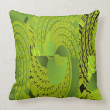 Green Whirl Pattern American MoJo Pillow