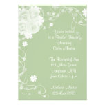 Green White Roses Invitation