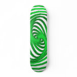 Green & White Spiral Graphics: Skateboard