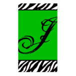 Green White Zebra Print Pattern Business Card
