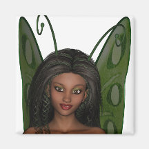 Green Wing Lady Faerie 1 - 3D Fairy - Magnets