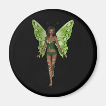 Green Wing Lady Faerie 2 - 3D Fairy - Magnets