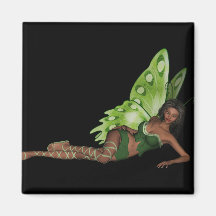 Green Wing Lady Faerie 4 - 3D Fairy - Refrigerator Magnets