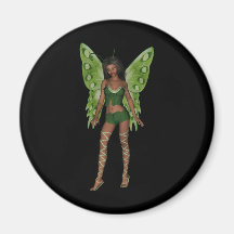 Green Wing Lady Faerie 5 - 3D Fairy - Magnets