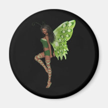Green Wing Lady Faerie 7 - 3D Fairy - Magnets