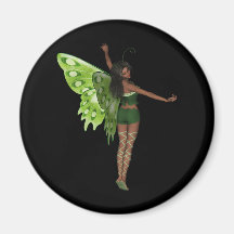 Green Wing Lady Faerie 8 - 3D Fairy - Fridge Magnet