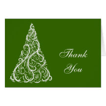 Green Winter Holiday Thank You Card
