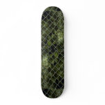 Green wire mesh fence skateboards