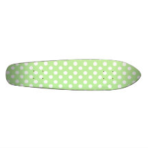 Green with white polka dots skate deck