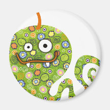Green Worm Magnet