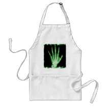 Green X-ray Skeleton Hand Apron